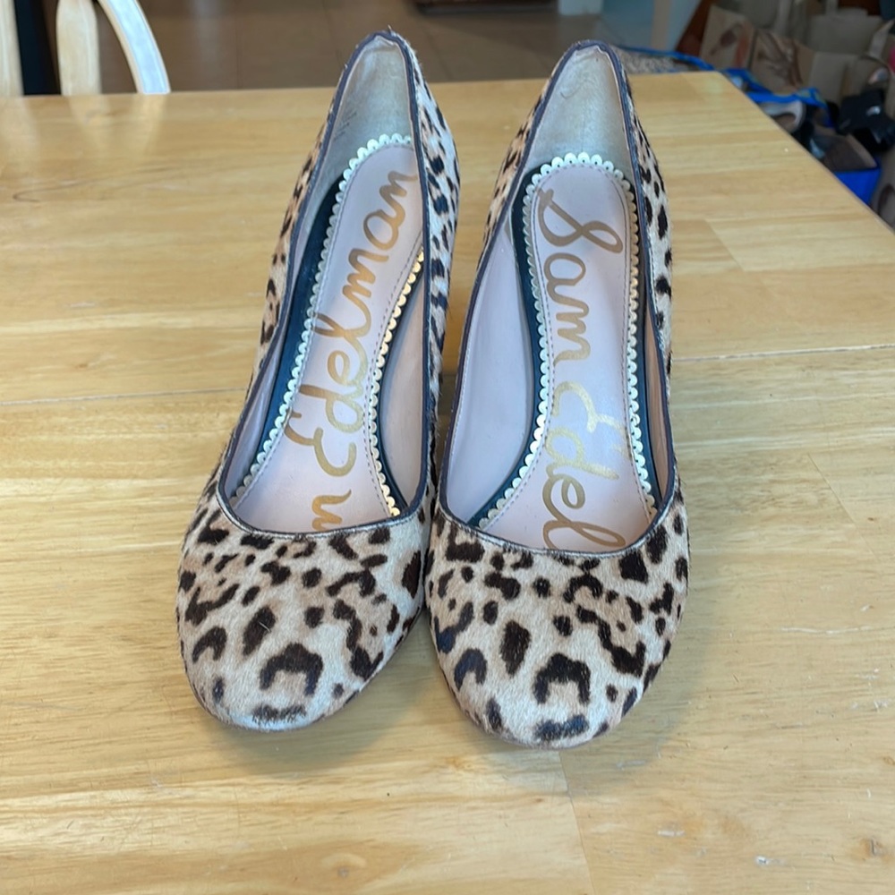 Sam Edelman Leopard block pumps
